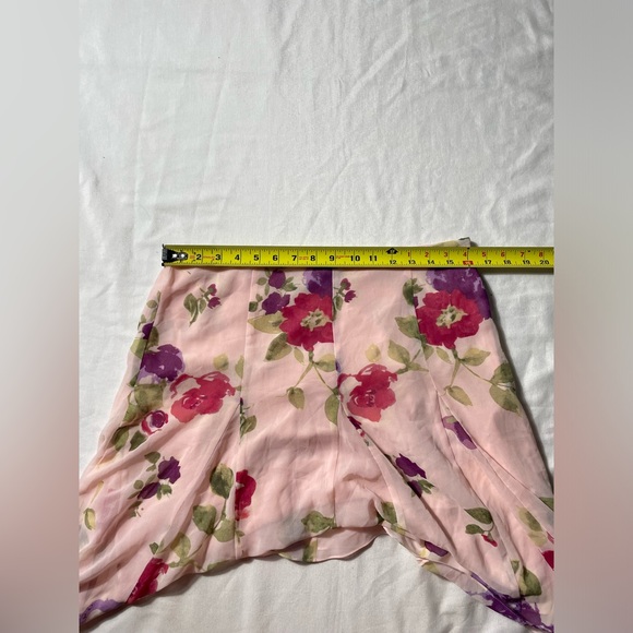 NWT Lauren Ralph Lauren Pink Chiffon Floral Print Skirt Womens size 10 - Picture 4 of 7
